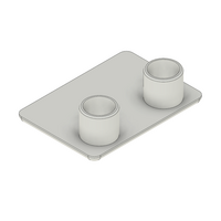 60-070-2 MODULAR SOLUTIONS POLYAMIDE PART END CAP 45MM X 32MM LIGHT GRAY